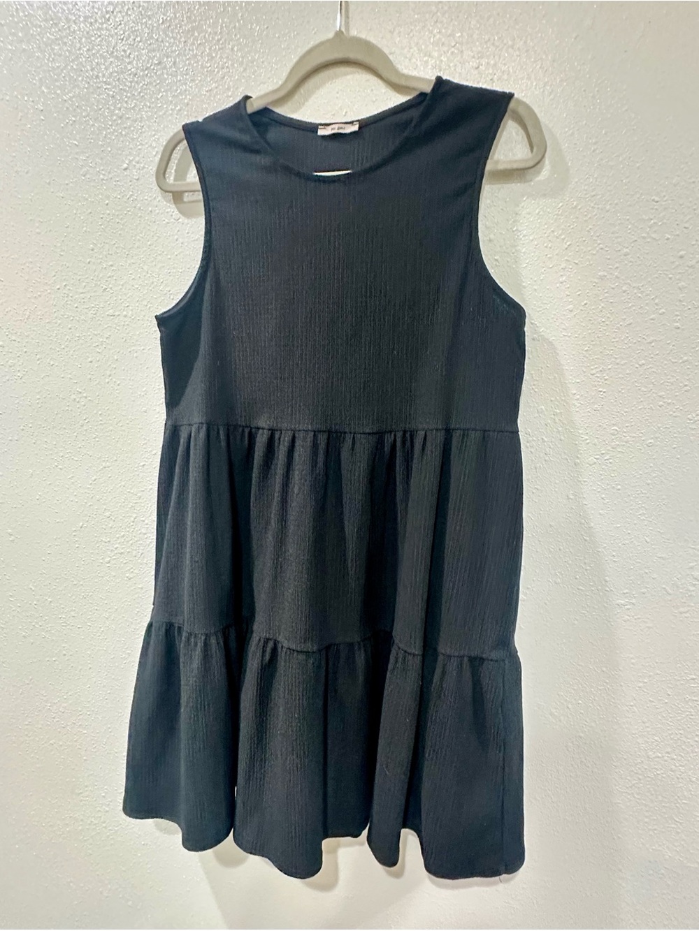 miami Black Sleeveless Tiered Casual Dress